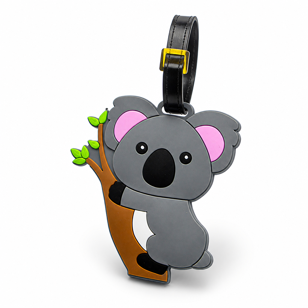 Durable Flexible Rubber Koala Luggage Tag (Writable ID)