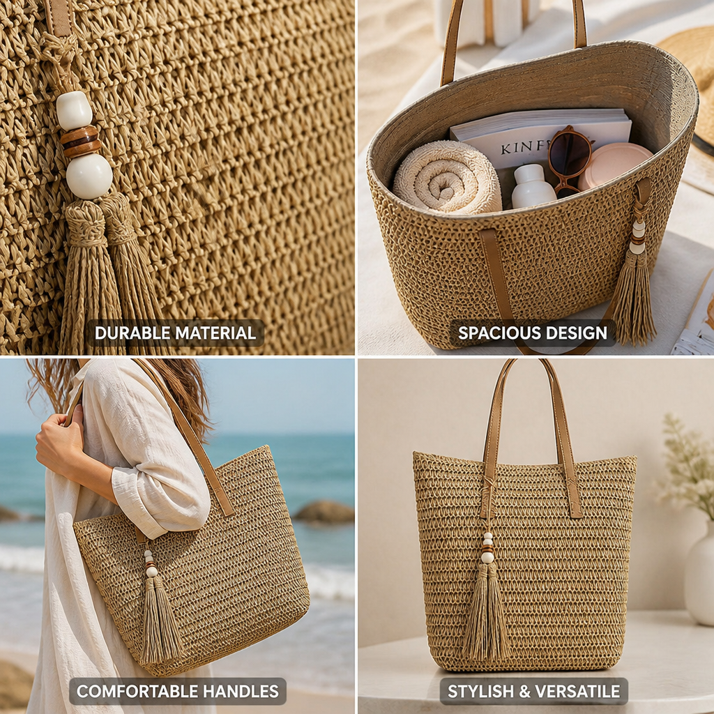 Durable Handcrafted Braided Beach Bag