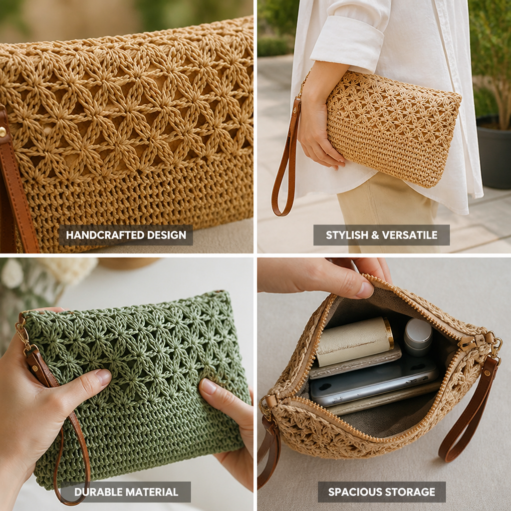 Durable Handcrafted Macrame Clutch (With Carrying Handle)