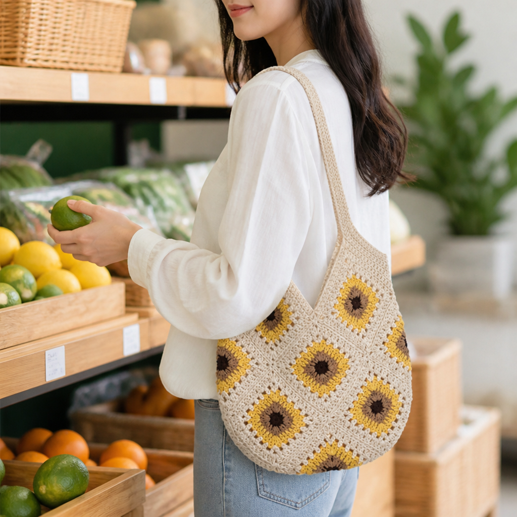 Durable Handmade Cotton Macrame Shopper Bag