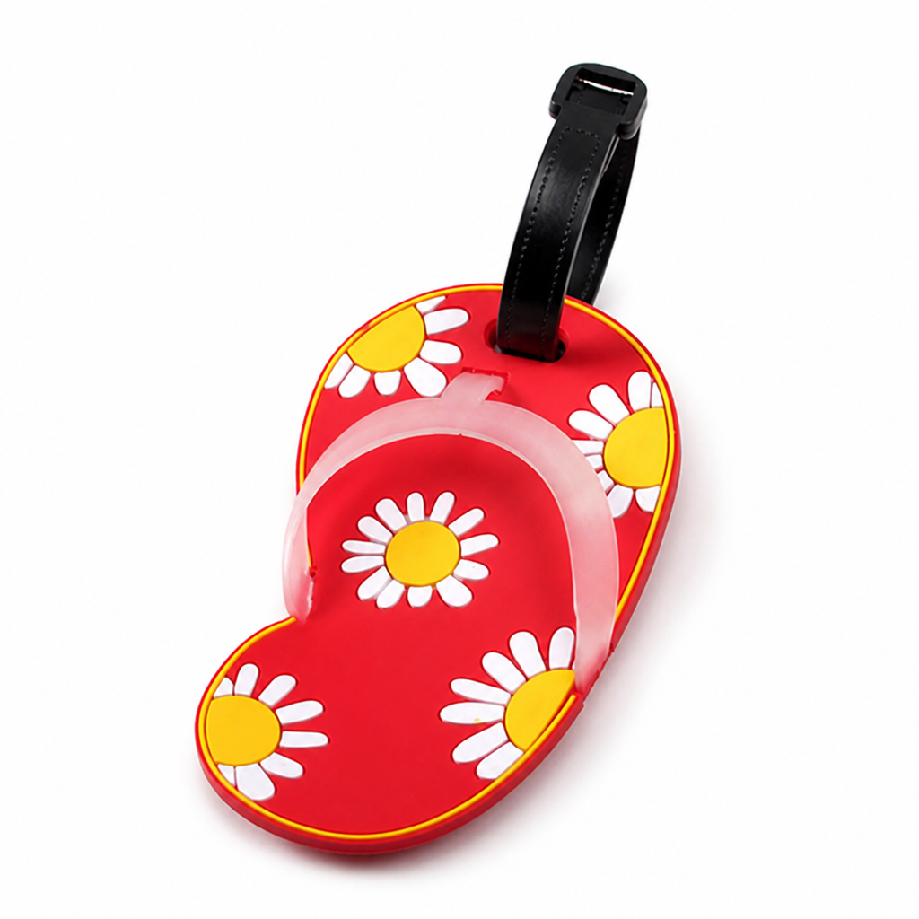 Durable & Lightweight Floral Luggage Tag (Flip-Flop Design)