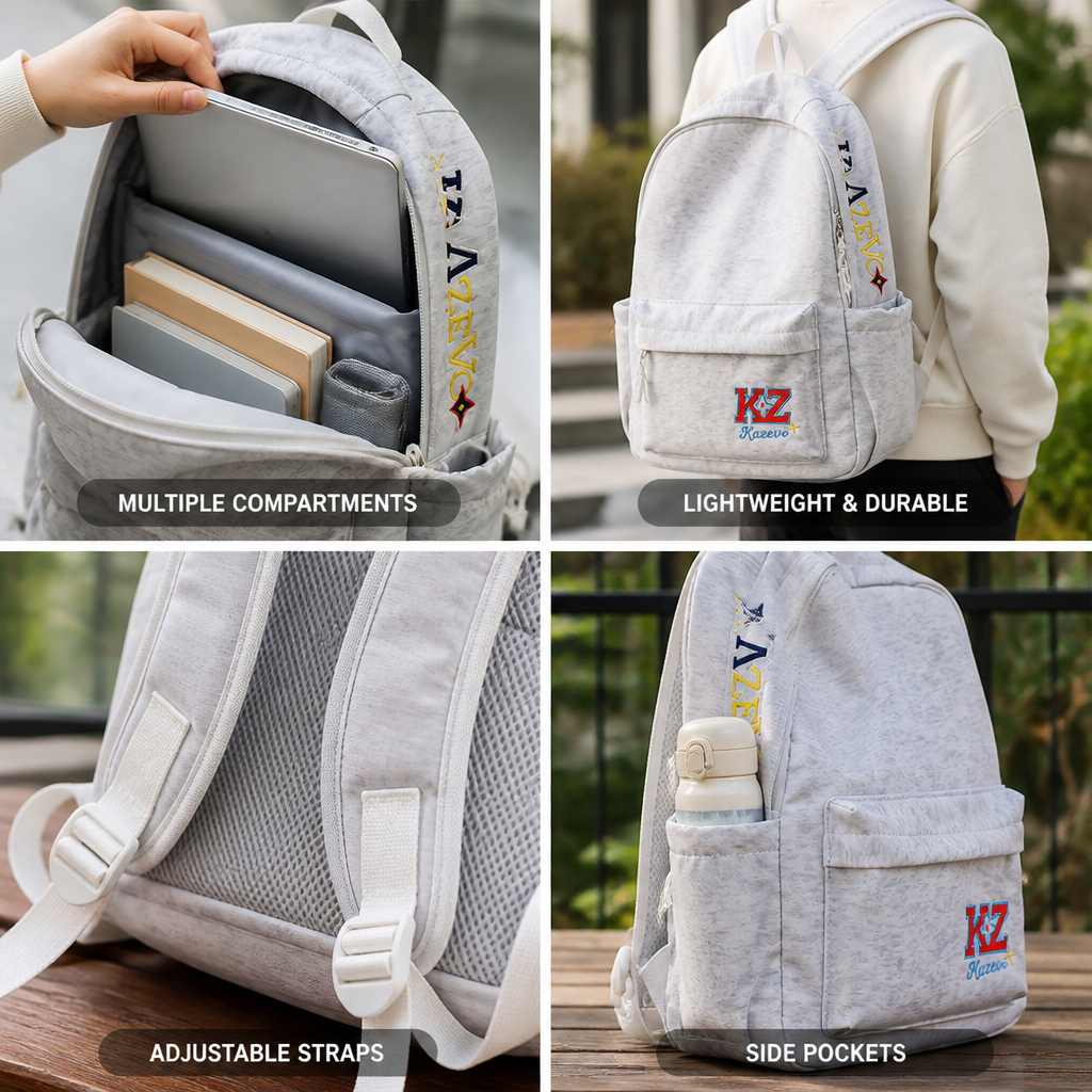 Durable Lightweight Multi-Compartment School Backpack (Adjustable Ergonomic Straps)