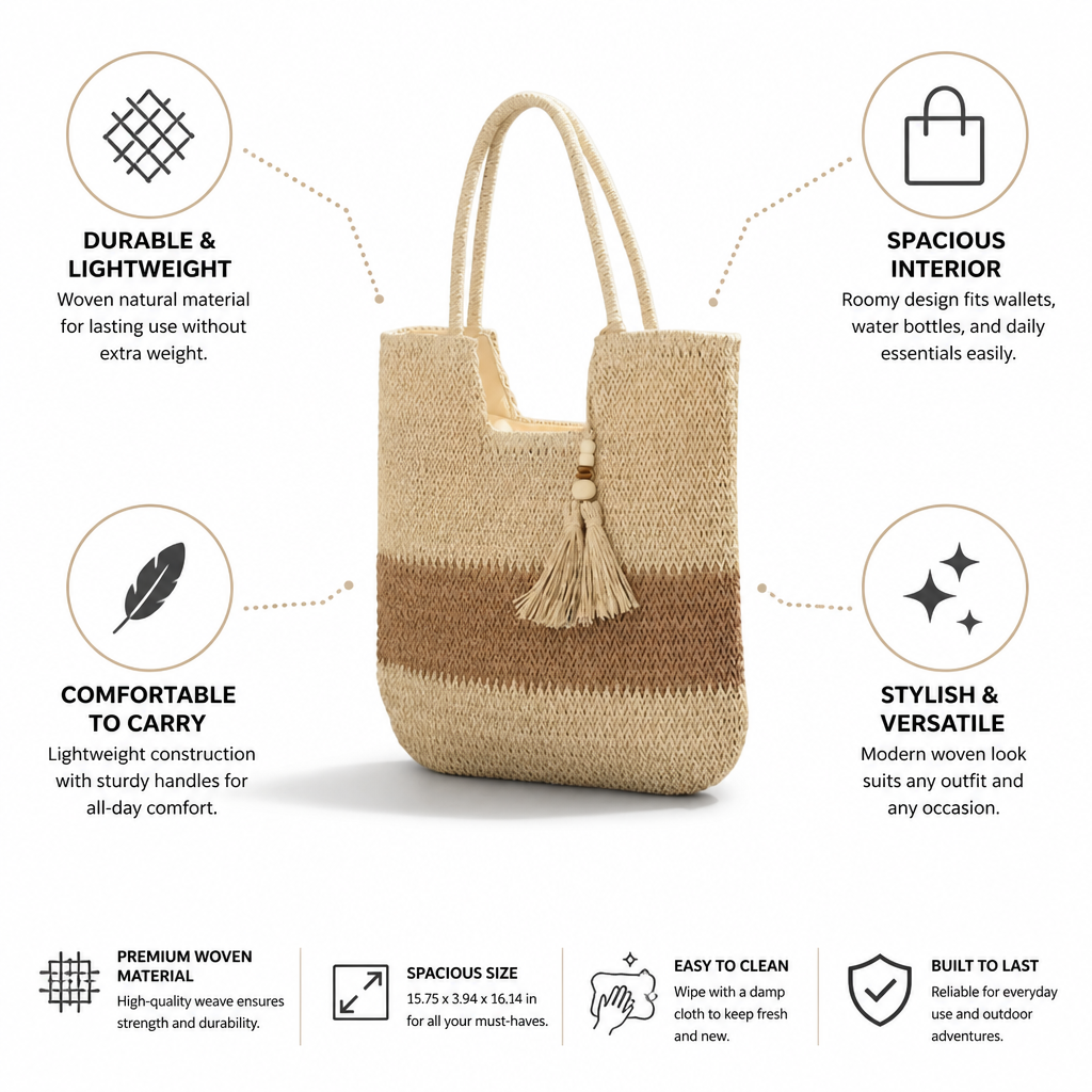 Durable Lightweight Woven Crossbody Bag