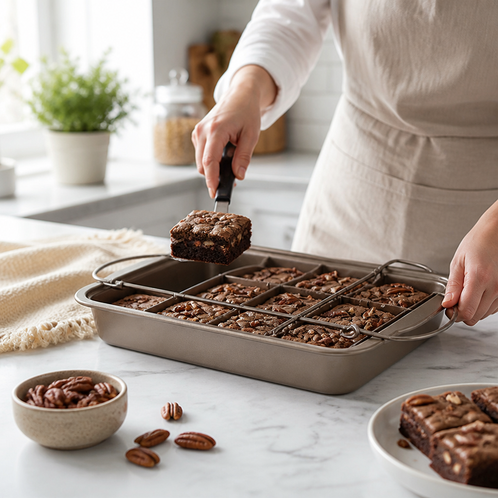 Durable Metal Brownie Pan With Removable Divider Grid
