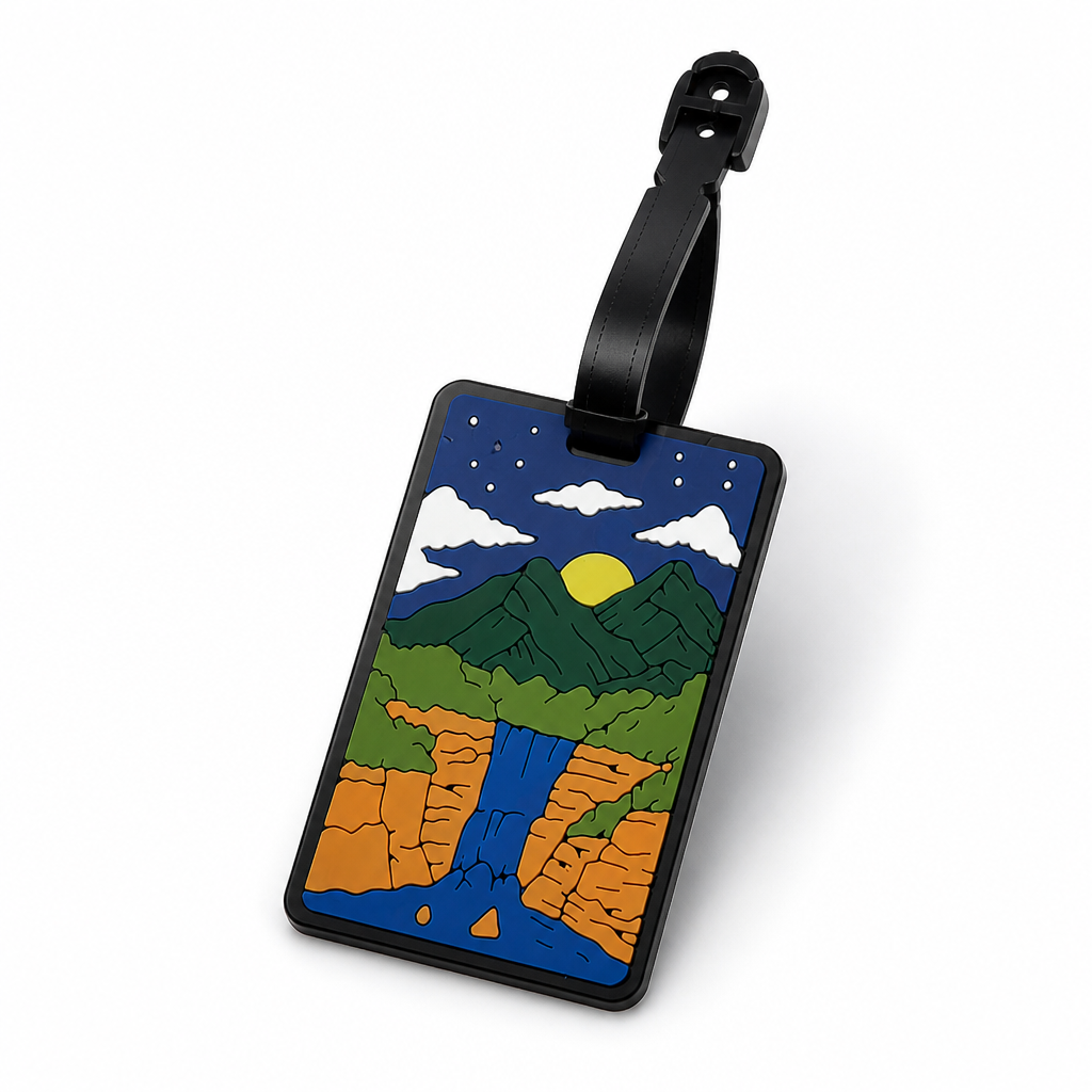 Durable Mountain Sunset Writable Luggage Tag