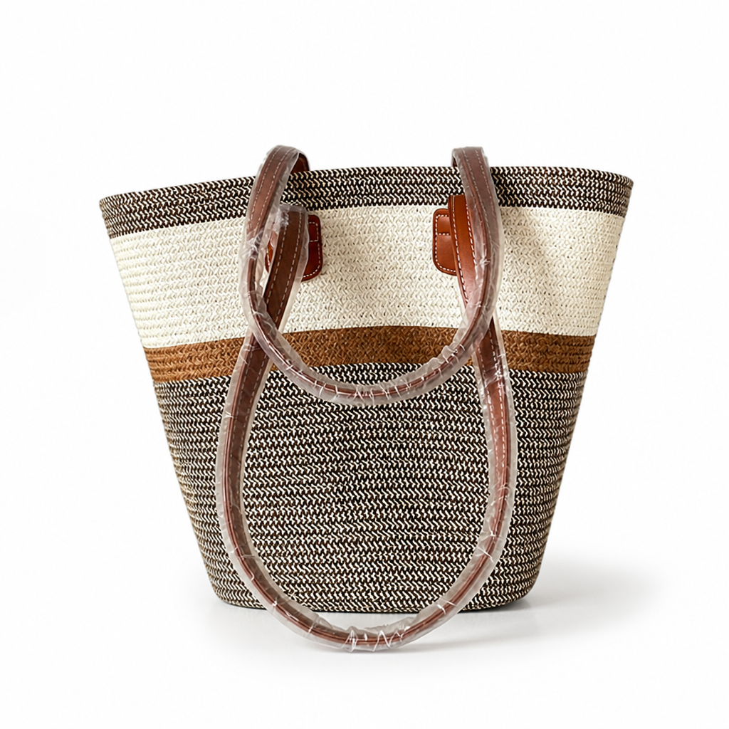 Durable Striped Beach Tote (Ergonomic Handles)