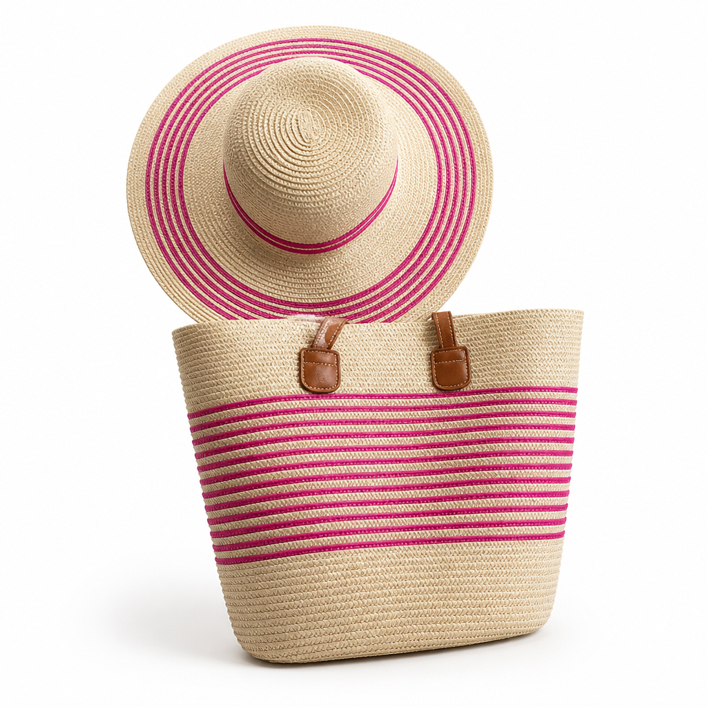 Durable Striped Beach Tote (Ergonomic Handles)