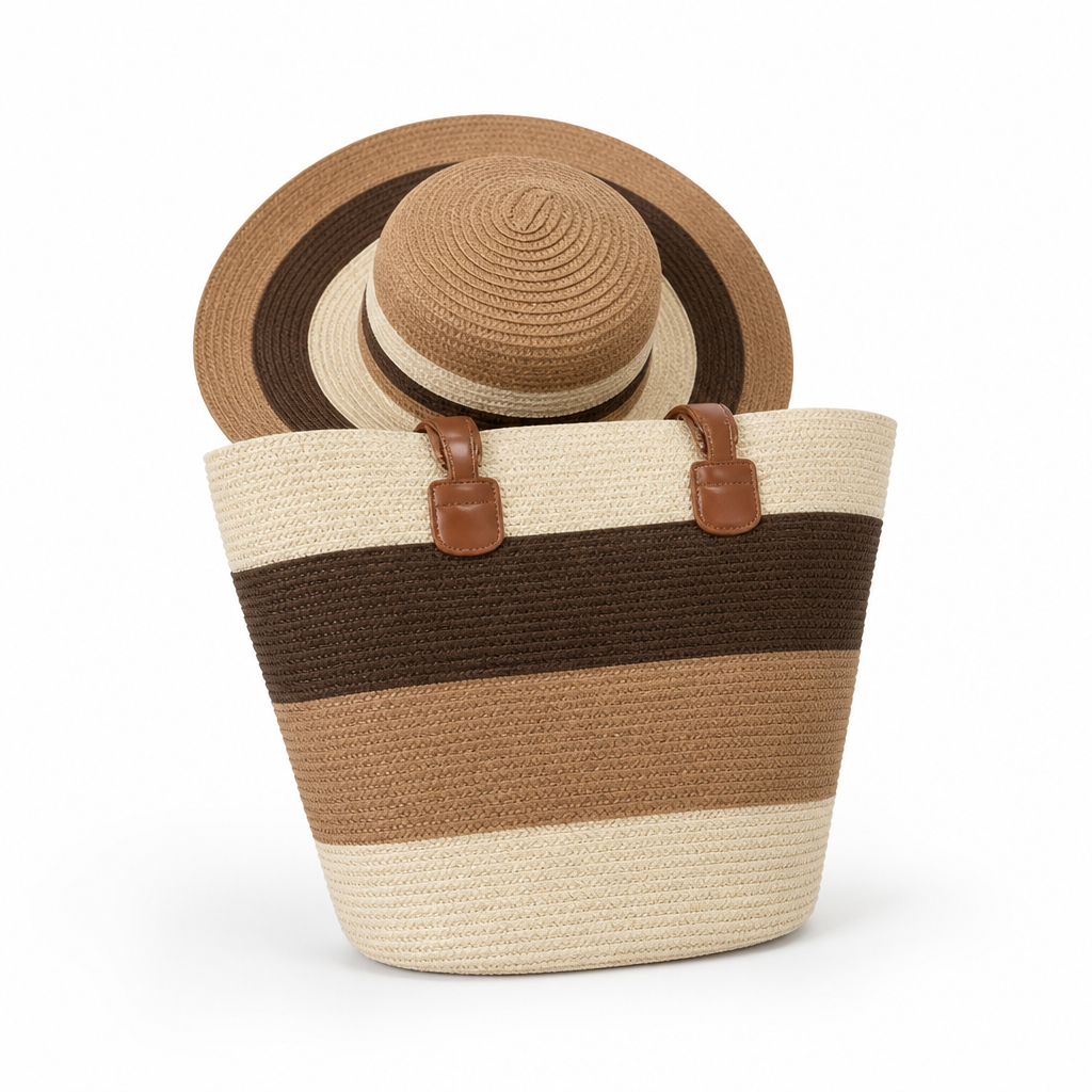 Durable Striped Beach Tote (Ergonomic Handles)