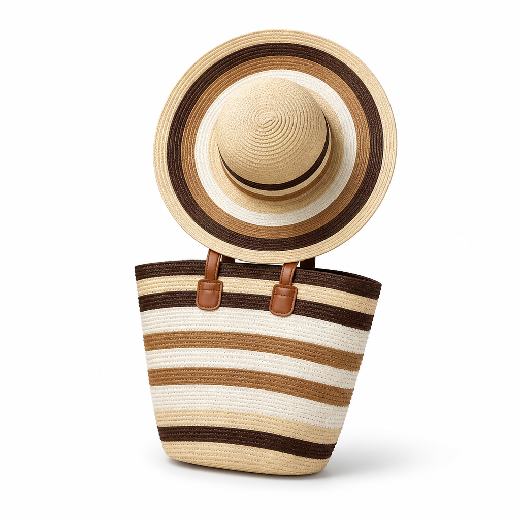 Durable Striped Beach Tote (Ergonomic Handles)