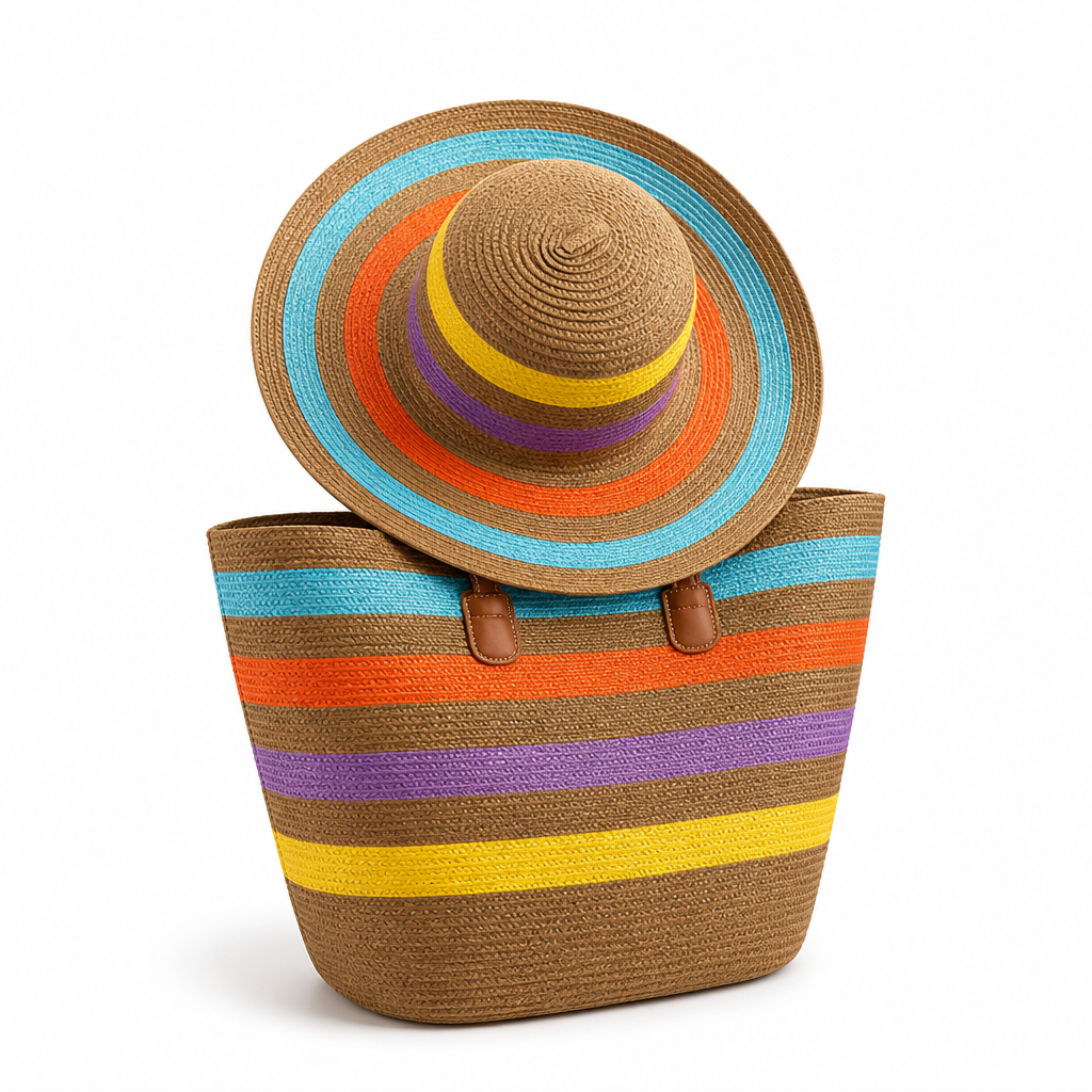 Durable Striped Beach Tote (Ergonomic Handles)