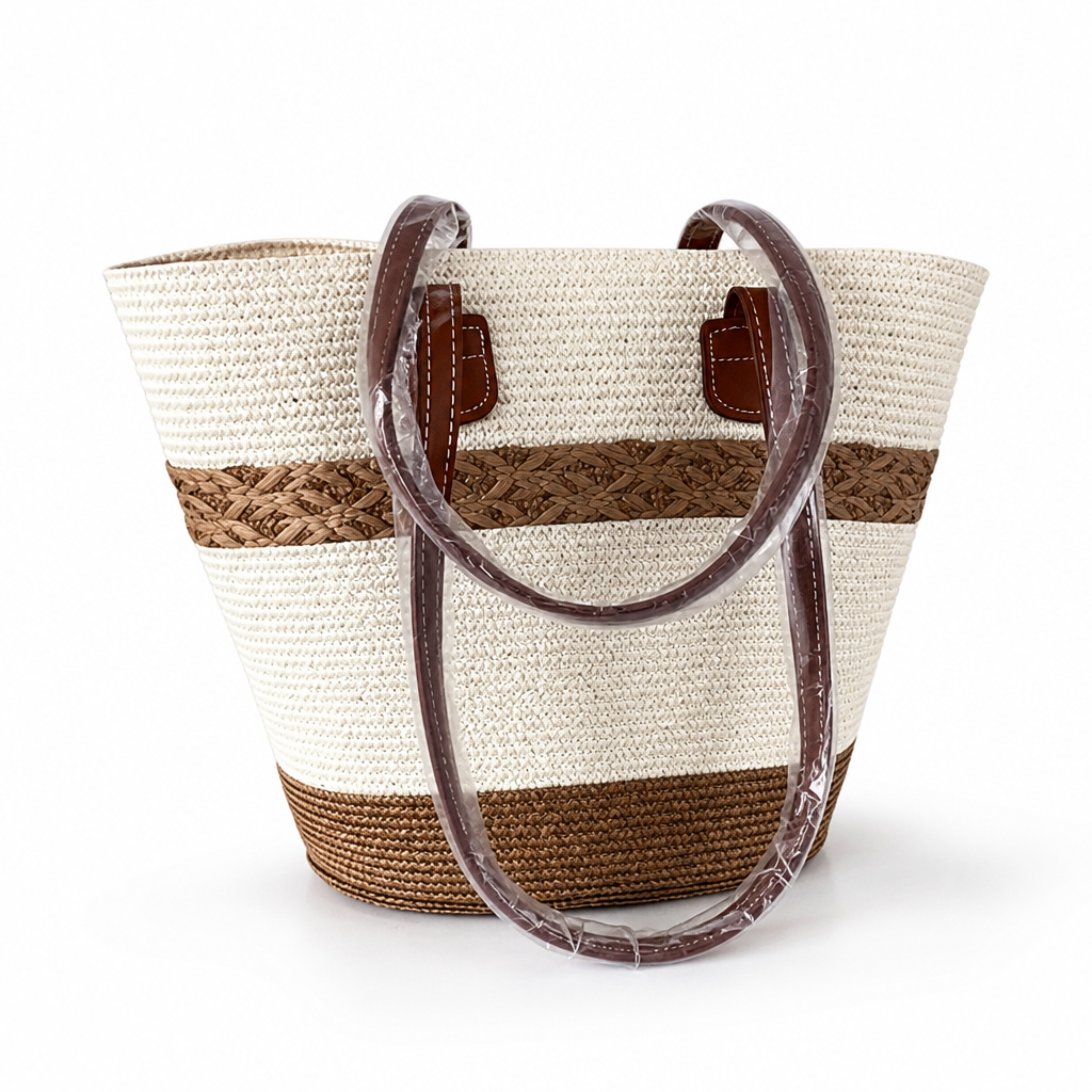 Durable Striped Beach Tote (Ergonomic Handles)