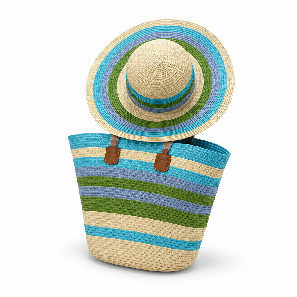 Durable Striped Beach Tote (Ergonomic Handles)