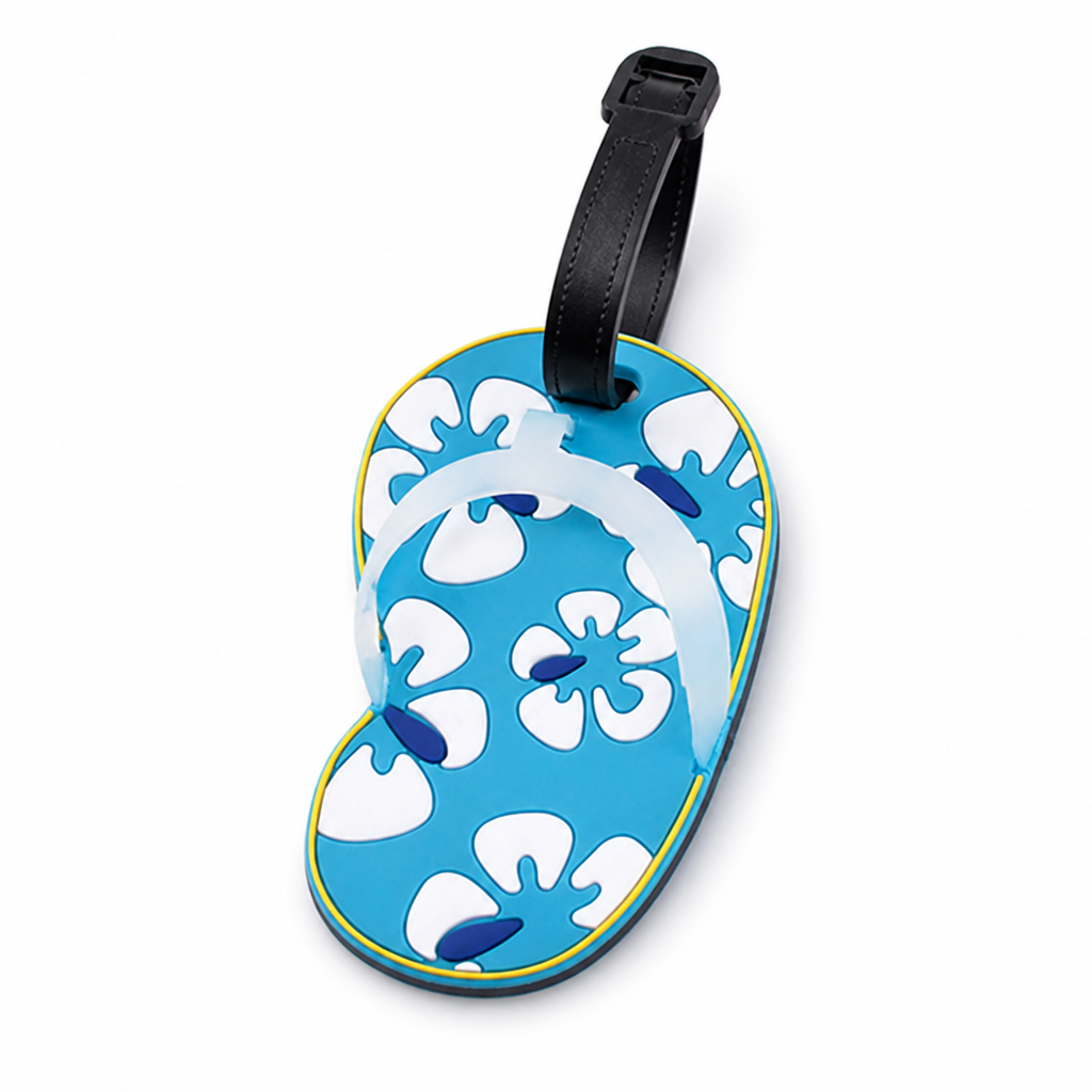 Durable Tropical Flip-Flop Luggage Tag (Elastic Strap)