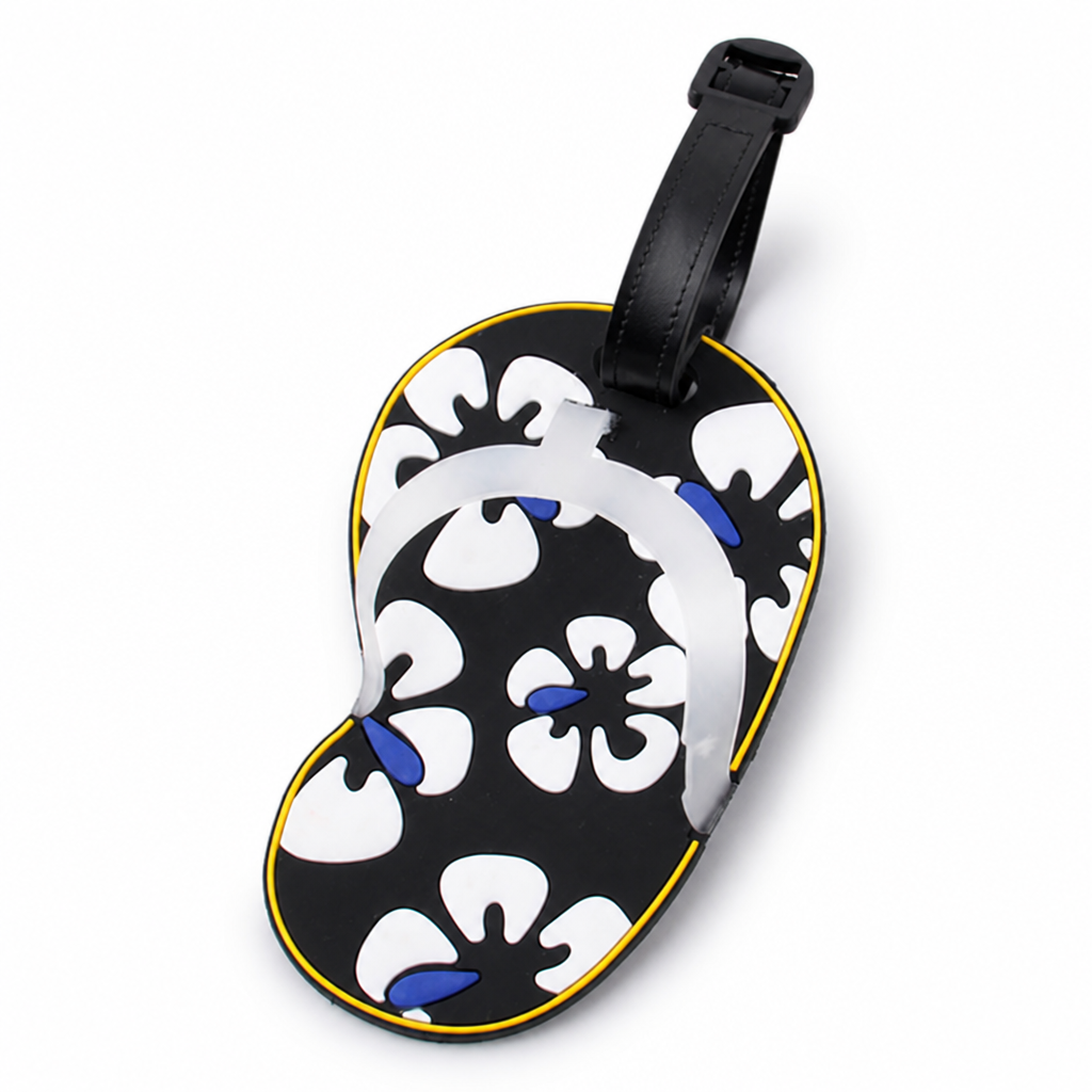 Durable Tropical Flip-Flop Luggage Tag (Elastic Strap)