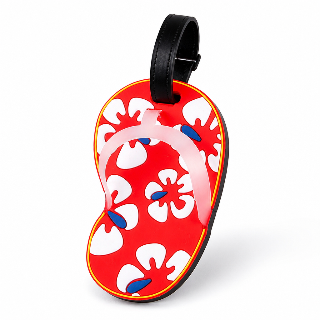 Durable Tropical Flip-Flop Luggage Tag (Elastic Strap)