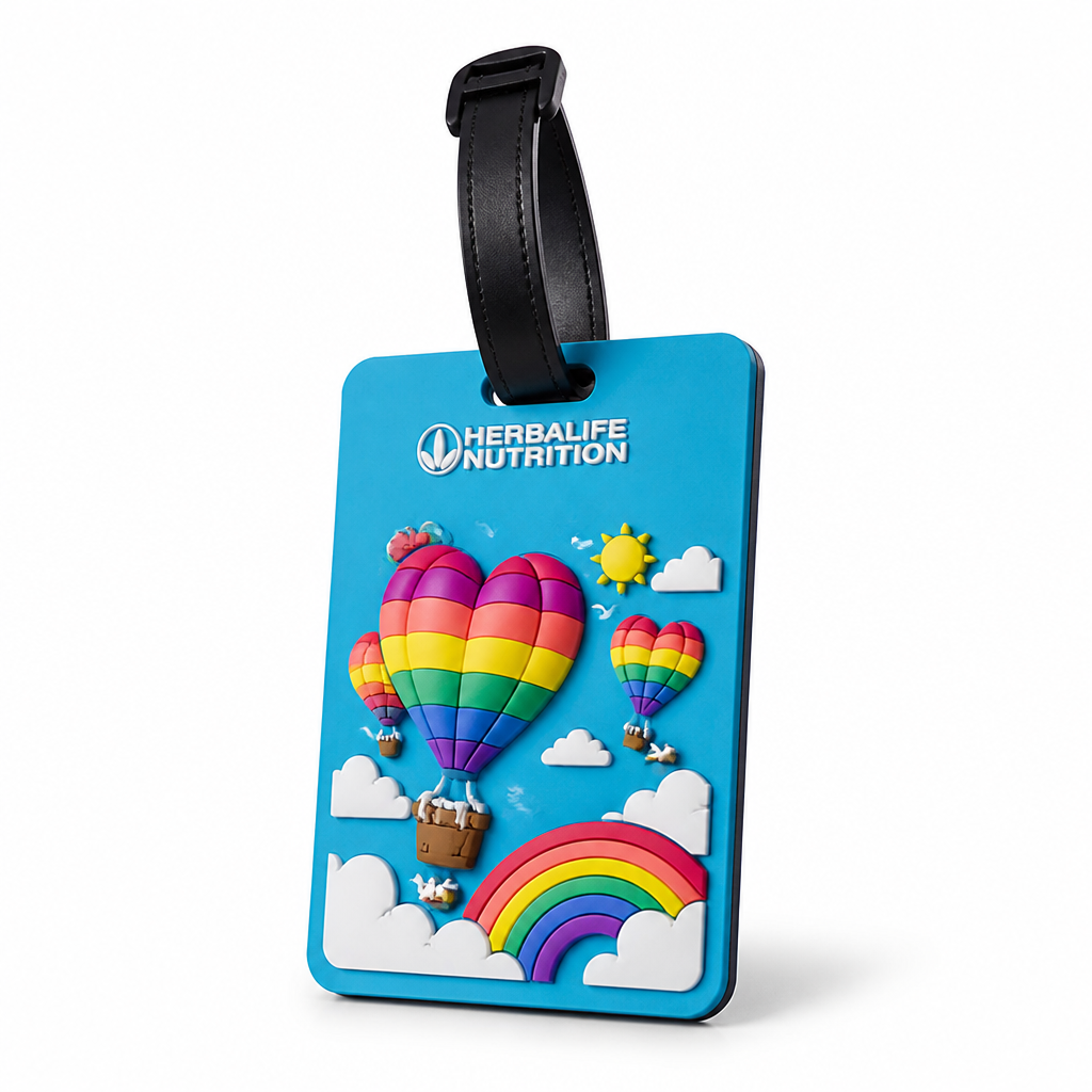 Durable & Vibrant Heart Balloon Luggage Tag (Address Card Pocket)