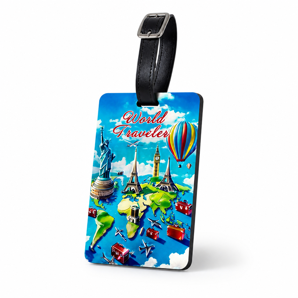 Durable & Vibrant Heart Balloon Luggage Tag (Address Card Pocket)