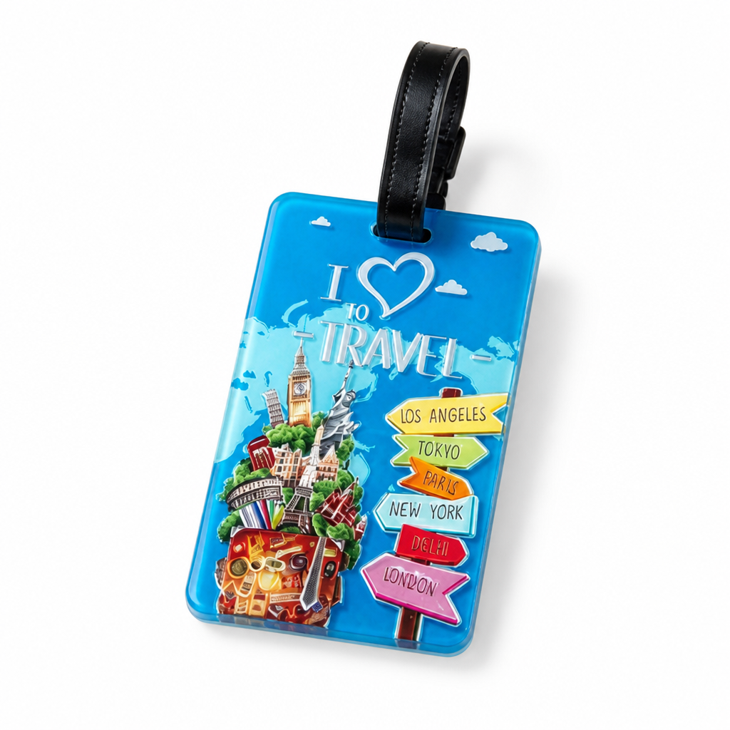 Durable & Vibrant Heart Balloon Luggage Tag (Address Card Pocket)