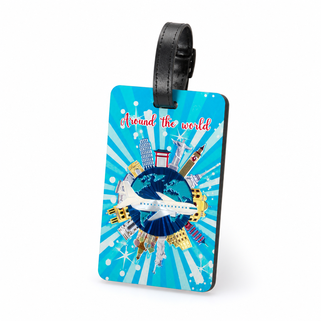Durable Vibrant Landmark-Print Luggage Tag (Secure Strap)