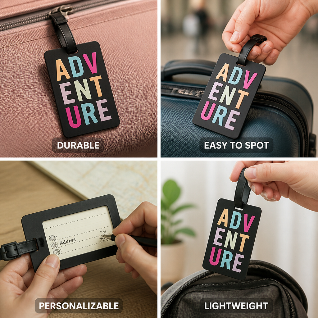 Durable Vibrant Writable Luggage Tag (Secure Strap)