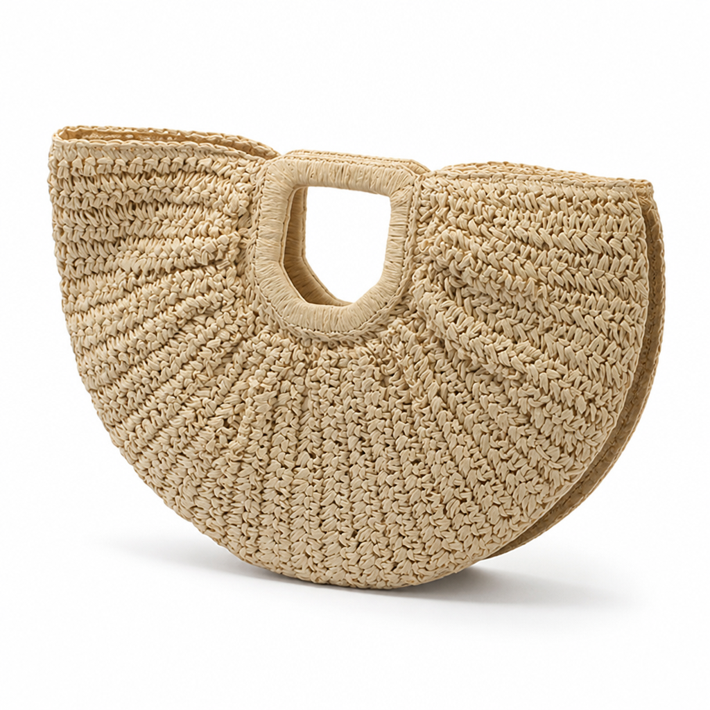 Durable Wave-Pattern Beach Bag With Ergonomic Handles