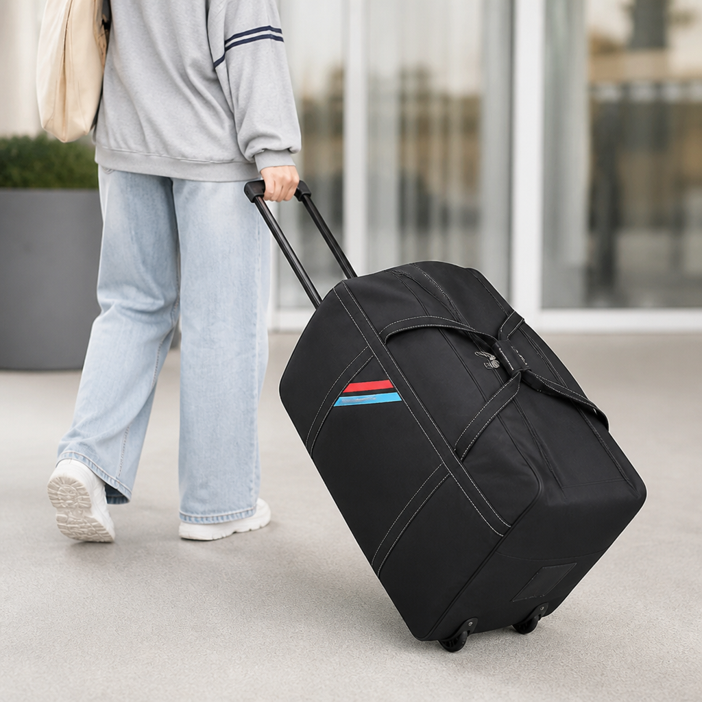 Durable Wheeled Retractable-Handle Duffle Bag (Shoe Pocket)