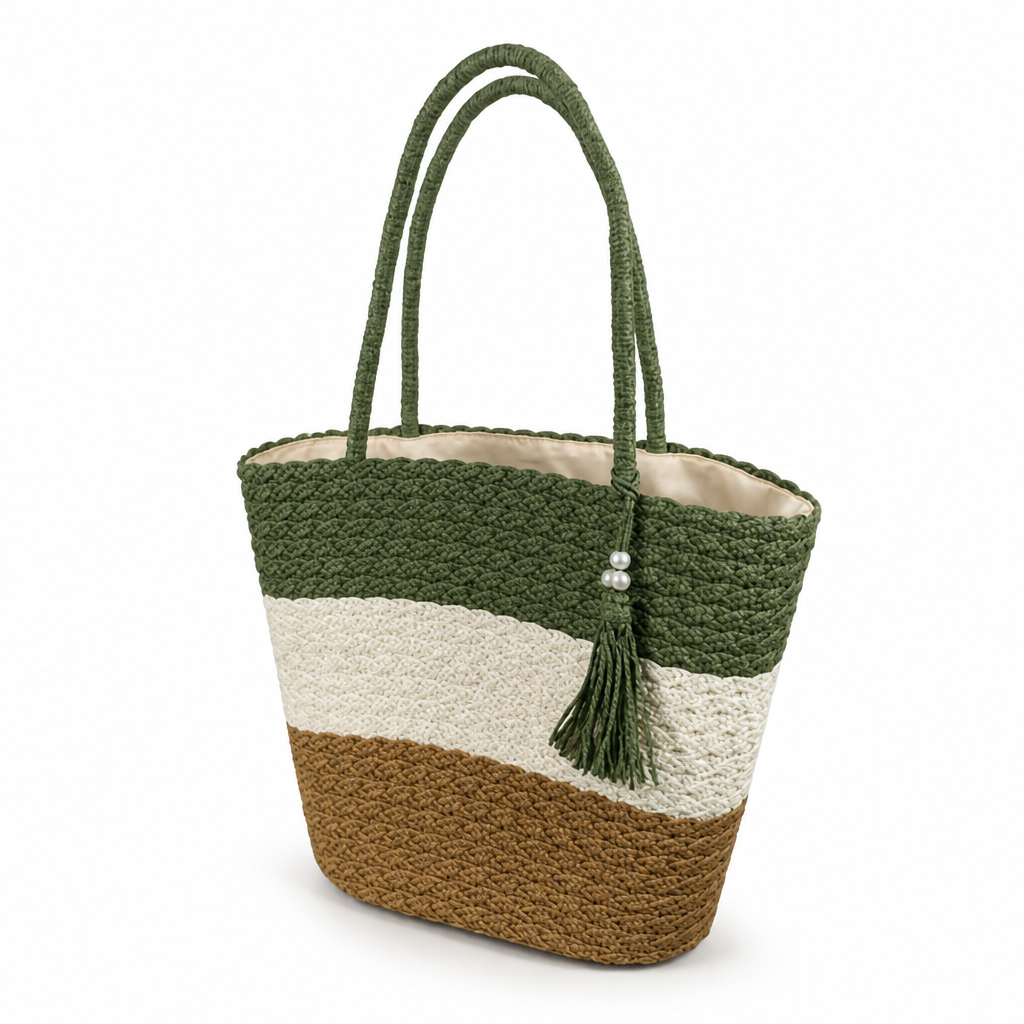 Durable Woven Spacious Beach Bag (Long Straps)