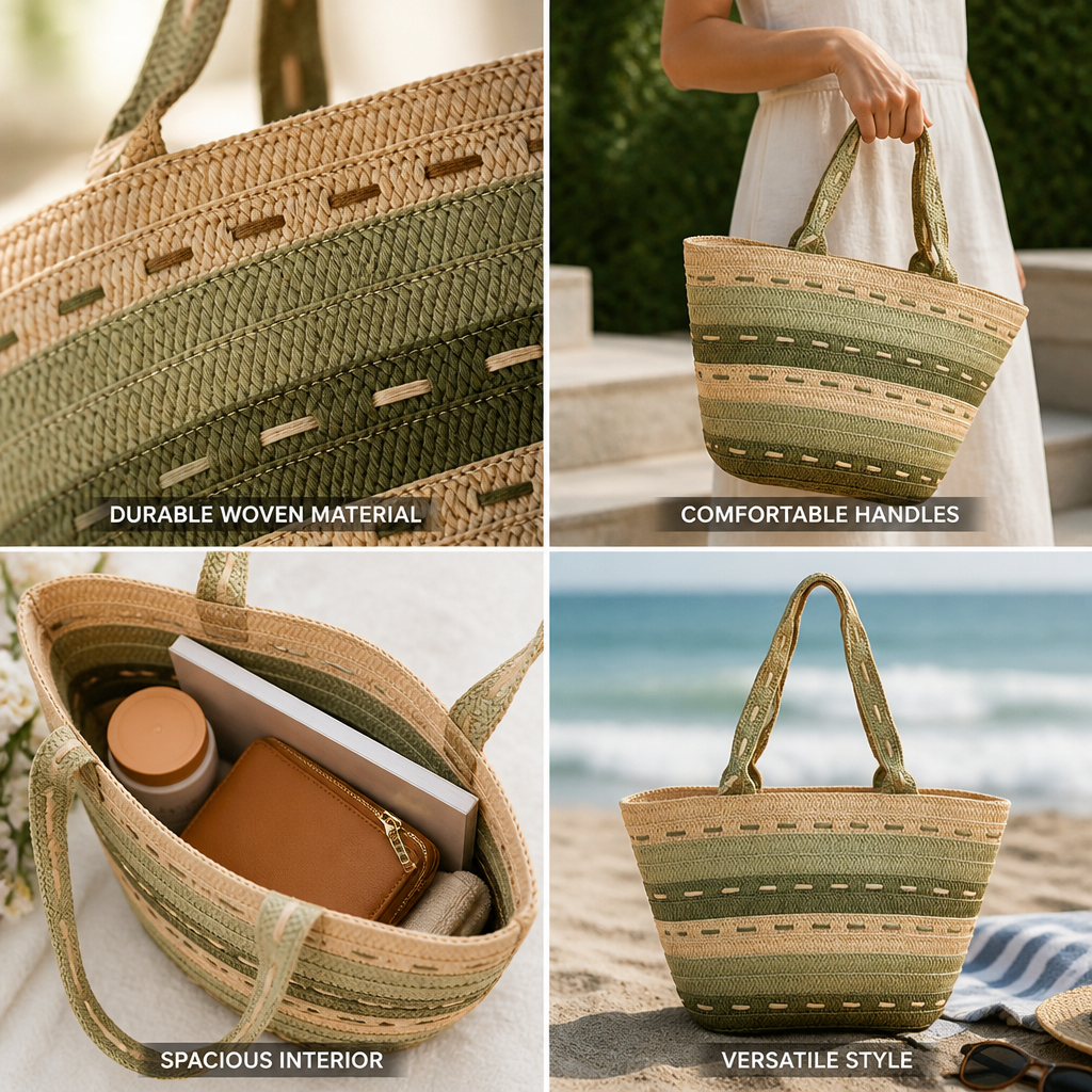 Durable Woven Tote Bag (Ergonomic Handles)