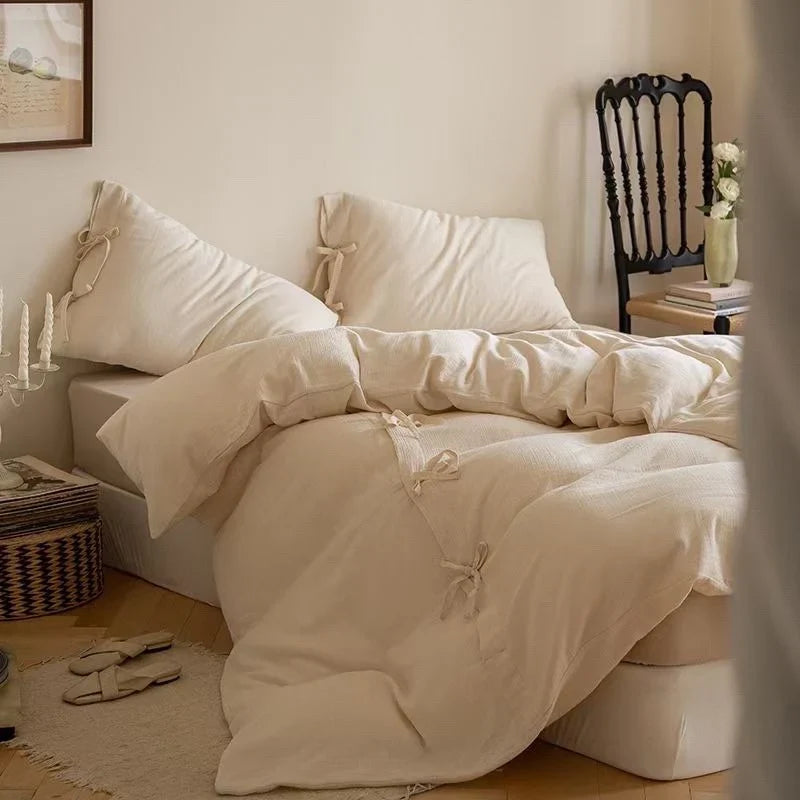 Duvet Cover Reversible Quilted With Bow Appliques