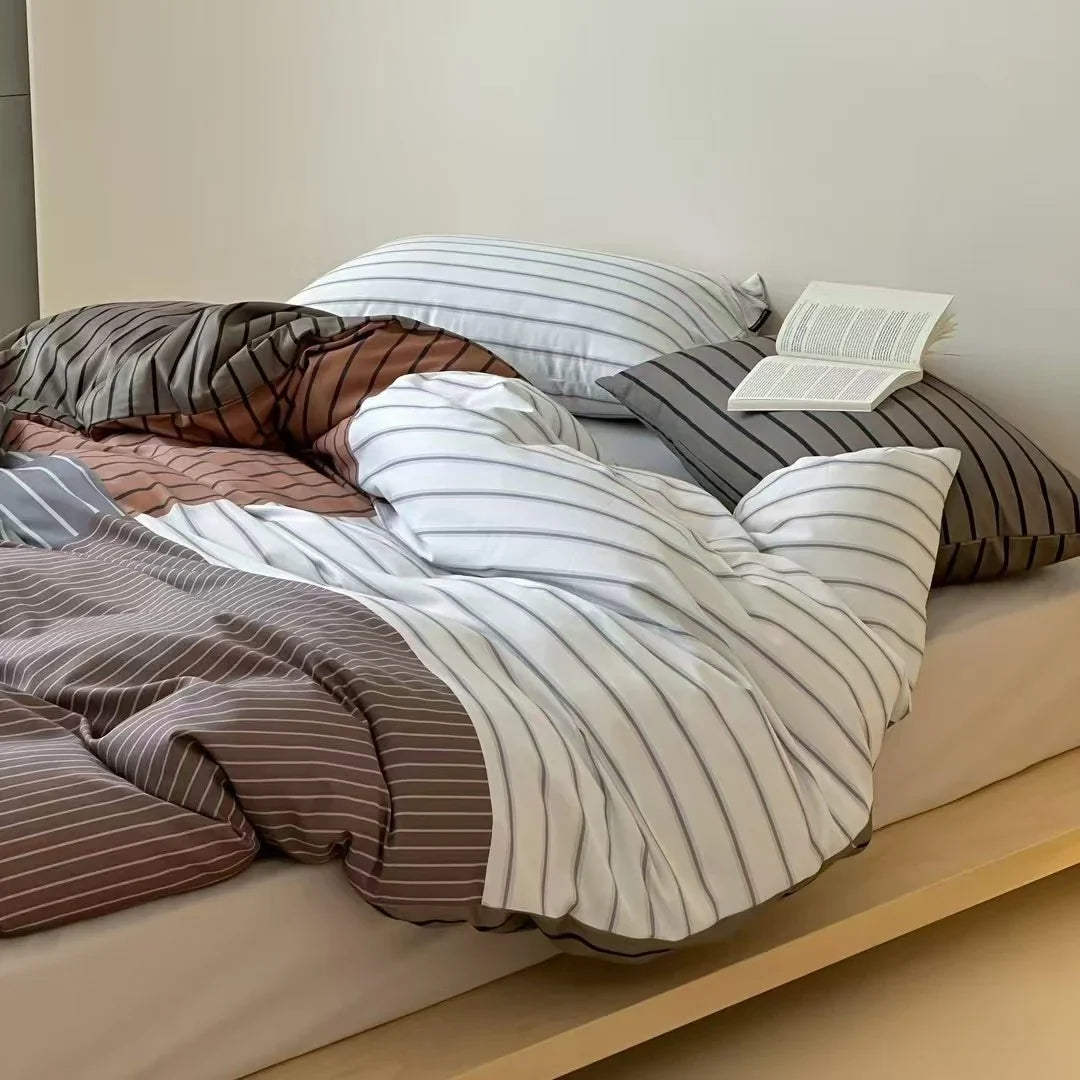 Duvet Cover Set Cotton Percale Breathable Reversible