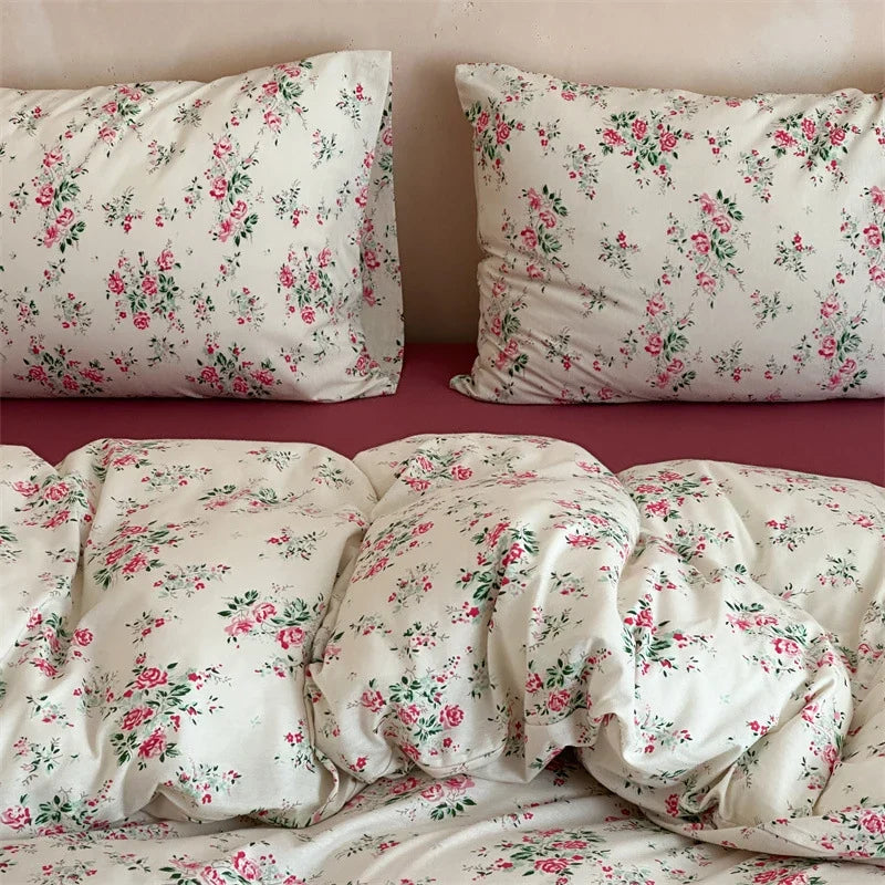 Duvet Cover Set Cotton Percale Vintage Rose