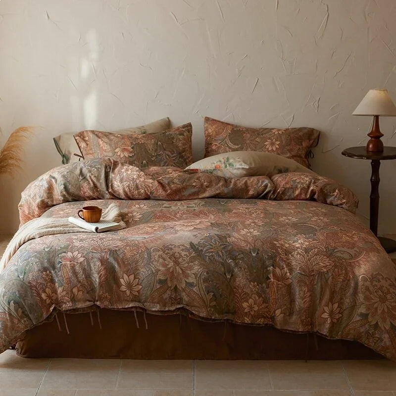 Duvet Cover Set Cotton Satin Hotel Closure & Ties
