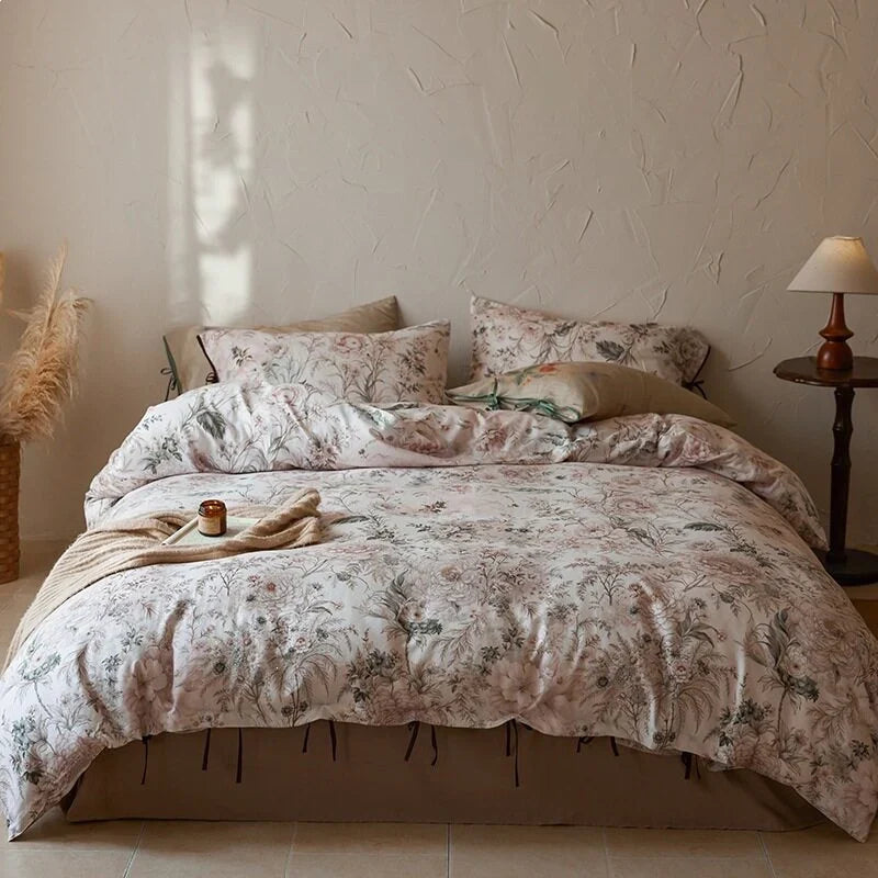 Duvet Cover Set Cotton Satin Hotel Closure & Ties