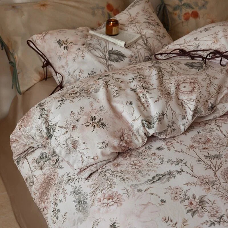 Duvet Cover Set Cotton Satin Hotel Closure & Ties