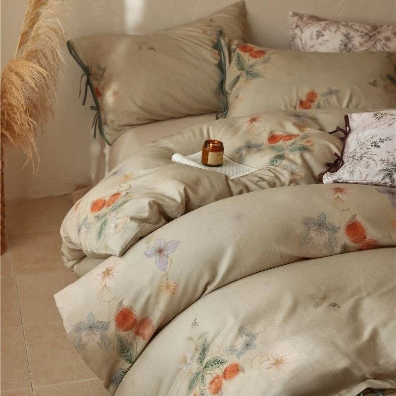 Duvet Cover Set Cotton Satin Hotel Closure & Ties