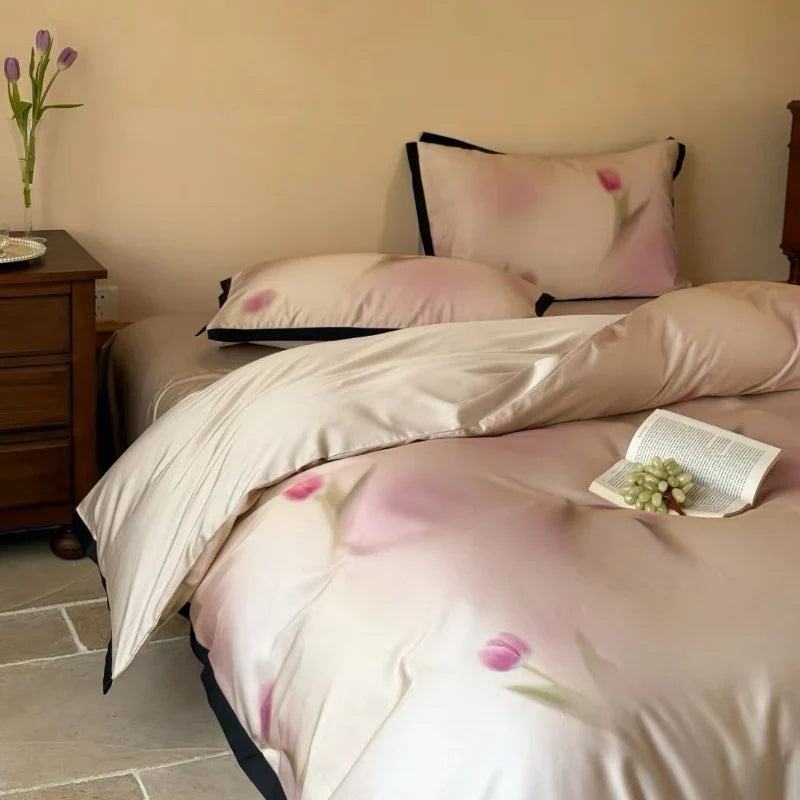 Duvet Cover Set Cotton Satin Temperature-Regulating