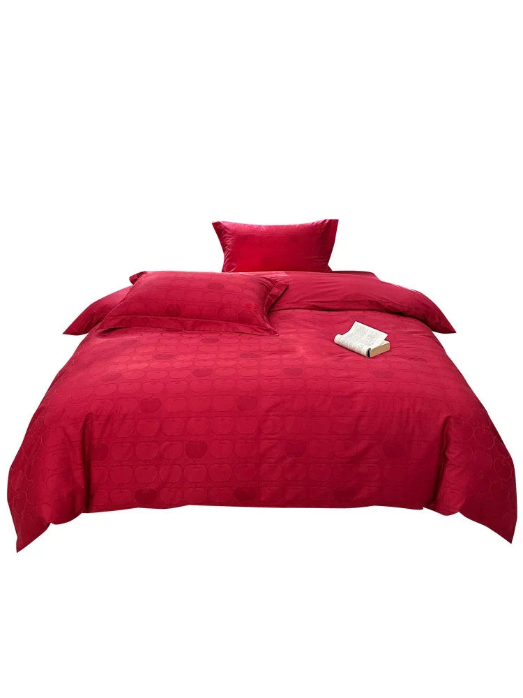 Duvet Cover Set Jacquard Cotton-Satin Concealed Zipper