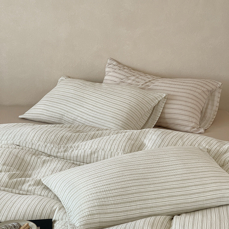 Duvet Cover Set Linen-Look Breathable & Wrinkle-Resistant 4-Piece
