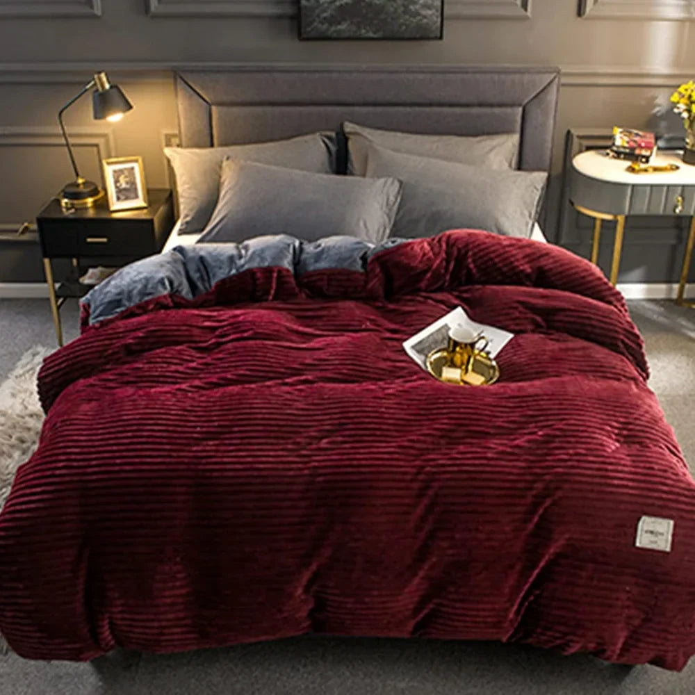 Duvet Cover Set Plush Brushed Winter-Weight Includes 2 Pillowcases