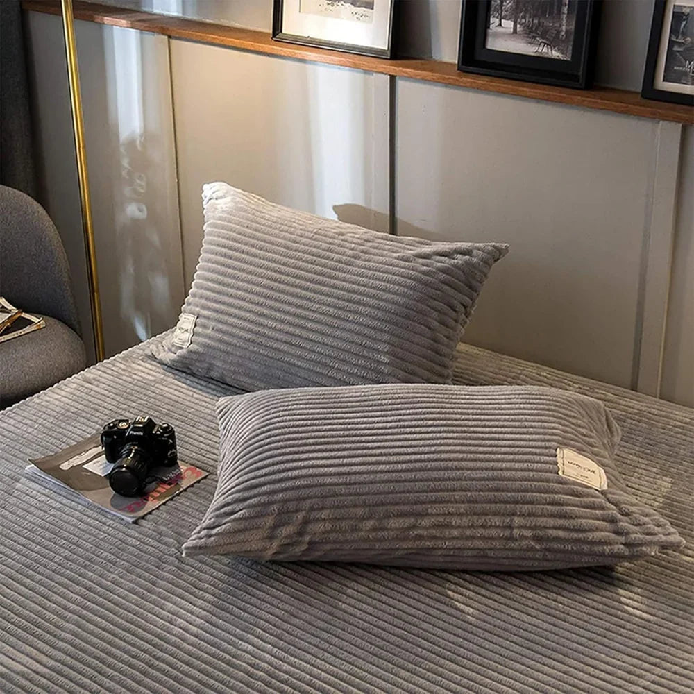 Duvet Cover Set Plush Brushed Winter-Weight Includes 2 Pillowcases