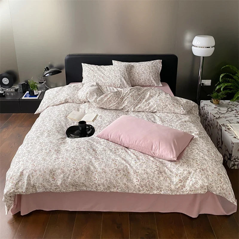 Duvet Cover Set Reversible Cotton Percale Set of 4