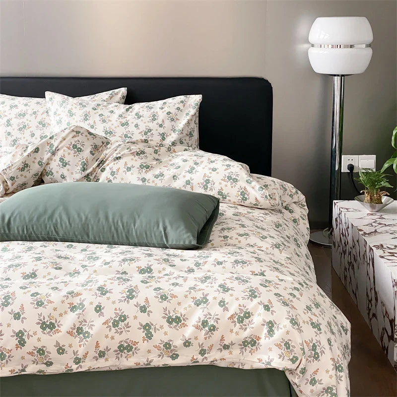 Duvet Cover Set Reversible Cotton Percale Set of 4