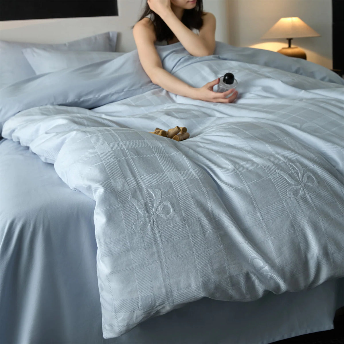 Duvet Cover Set Reversible Jacquard Machine Washable
