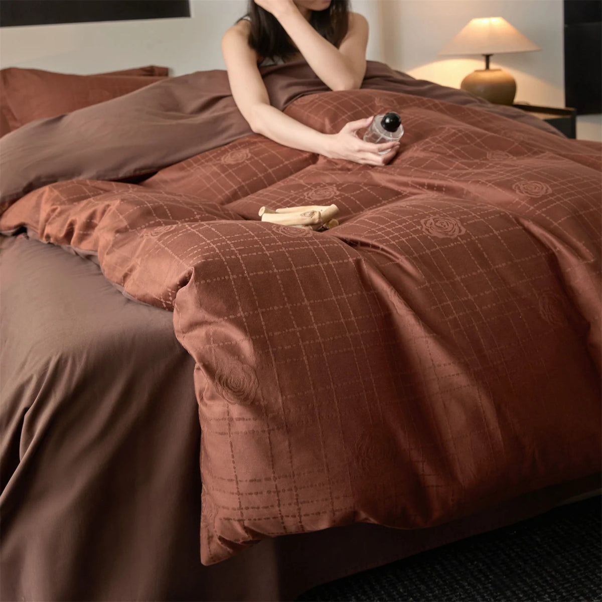 Duvet Cover Set Reversible Jacquard Machine Washable