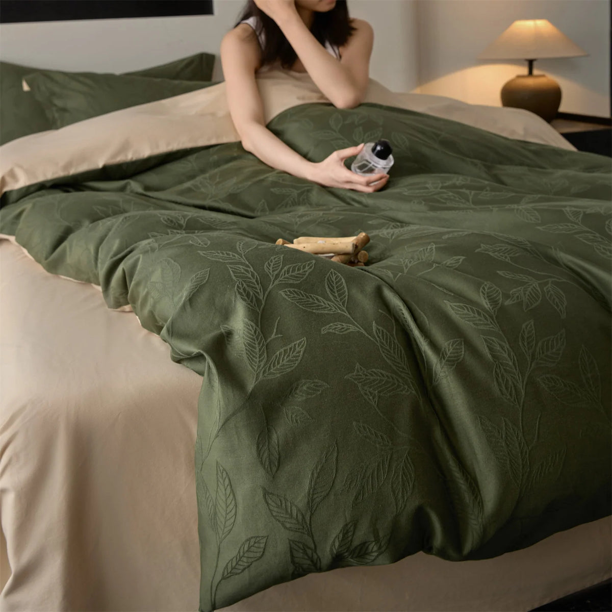 Duvet Cover Set Reversible Jacquard Machine Washable