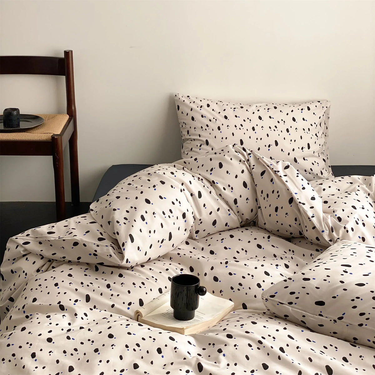 Duvet Cover Set Reversible Mako Cotton Satin 4-Piece