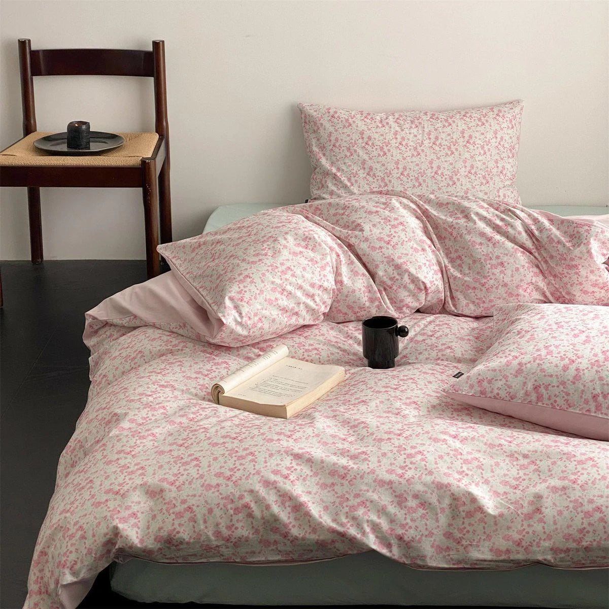 Duvet Cover Set Reversible Mako Cotton Satin 4-Piece