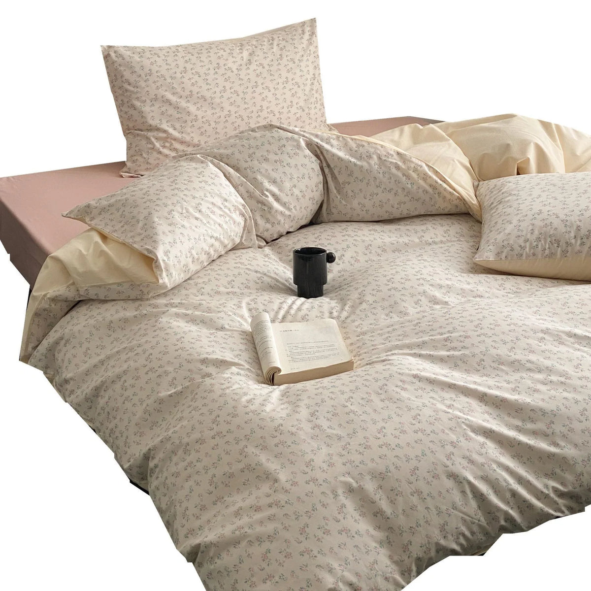 Duvet Cover Set Reversible Mako Cotton Satin 4-Piece