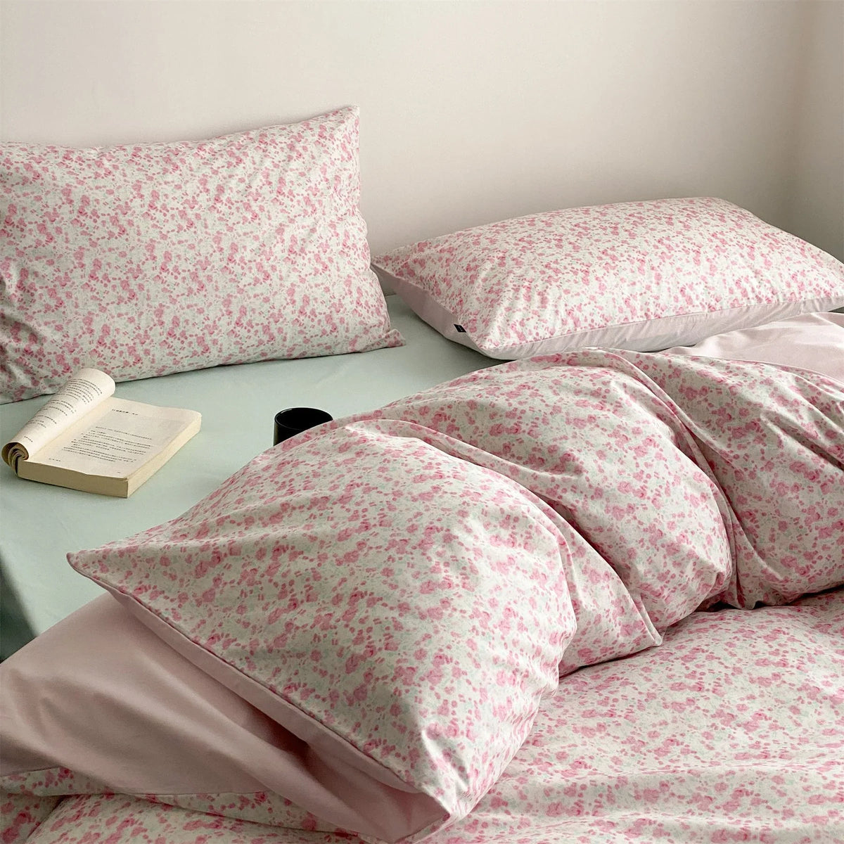 Duvet Cover Set Reversible Mako Cotton Satin 4-Piece