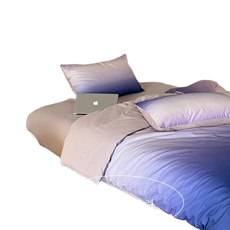 Duvet Cover Set Reversible Ombre Cotton Satin
